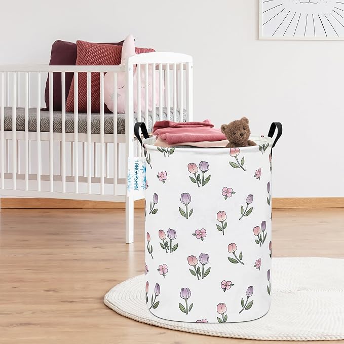 LANGYASHAN Laundry Basket Canvas Fabric Collapsible Organizer Basket - Image 5