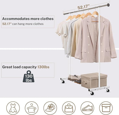 VICERII Clothes Rack, 130LB Capacity Heavy Duty Clothing Rack - Image 3