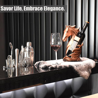 Wine Bottle Holder Wine Racks Tabletop Horse Statue as Home Kitchen Wine Cellar - Image 8