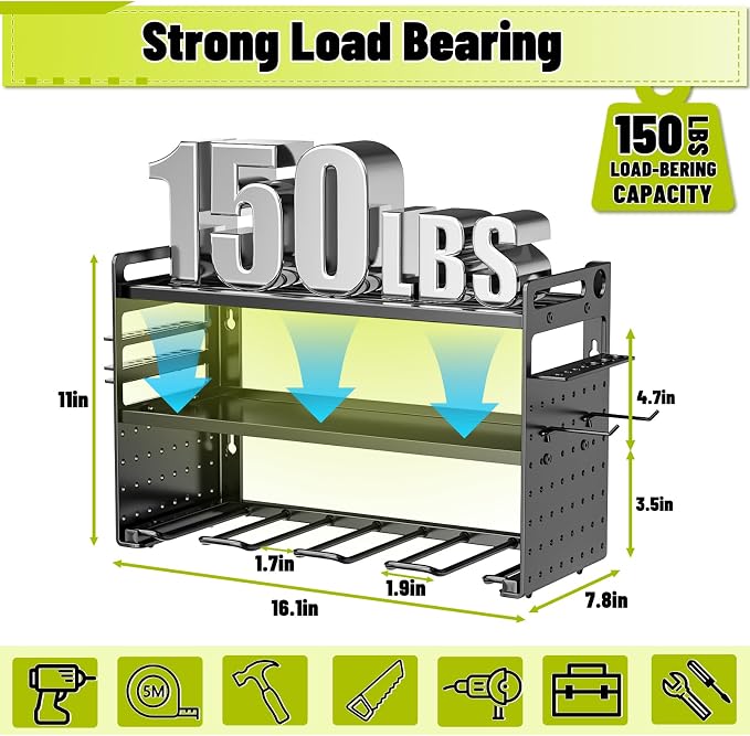 Power Tool Organizer Wall Mount, Drill Holder tool storage - Image 2