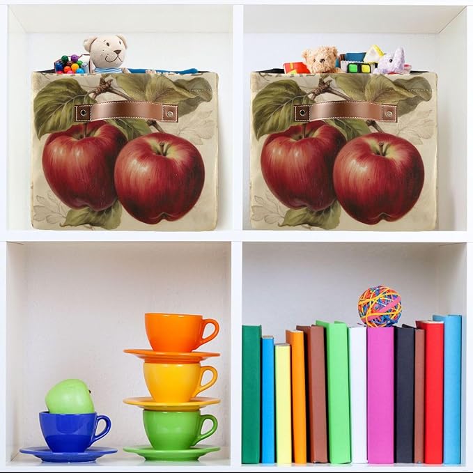 Vintage Apples Foldable Storage Basket - Image 6