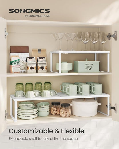 SONGMICS Expandable Pantry Kitchen Organizers, Adjustable Spice Rack, Stackable - Image 2