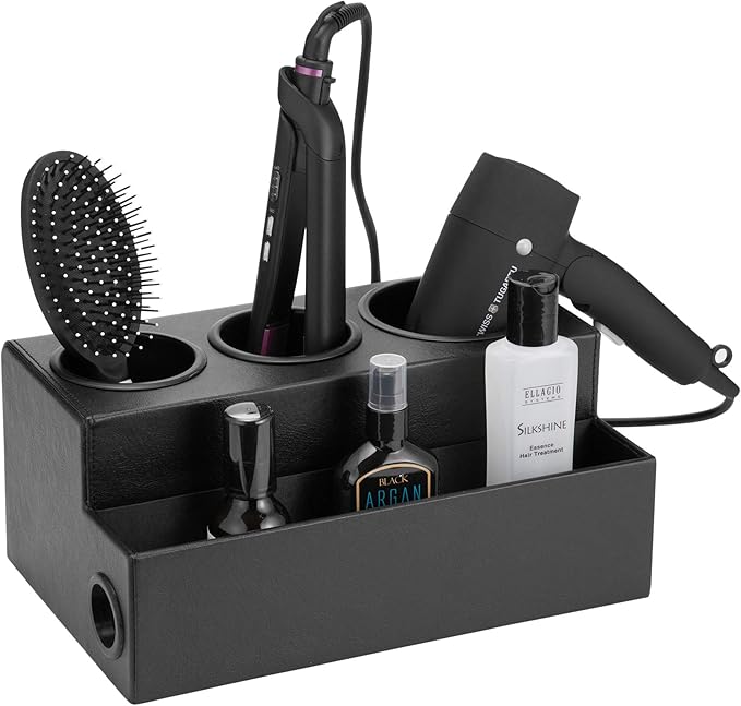 Hair Dryer Holder Hair Tool and Styling Organizer, Bathroom Countertop Blow by JACKCUBEDESIGN