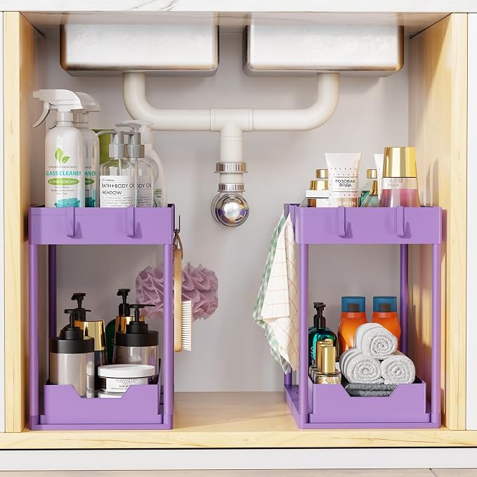 Simple Trending Under Sink Organizer 2 Pack, Sink Pull-Out Sliding Storage - Image 7