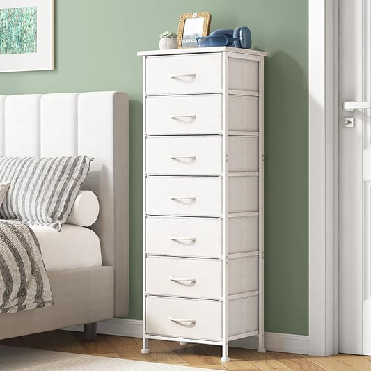 Fixwal Tall Narrow White Dresser by Fixwal