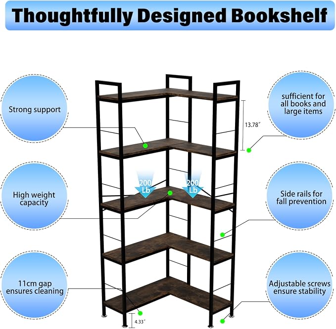 Corner Bookshelf, Living Room, Bedroom - Image 5