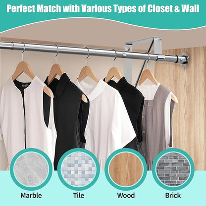 Closet Rod, 16 to 75 Inch Closet Rods Heavy Duty Adjustable Clothes Rods - Image 4