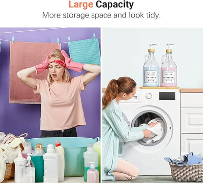 2 Pcs Glass Laundry Detergent Dispenser Bottle, Liquid Laundry Soap Dispenser - Image 5