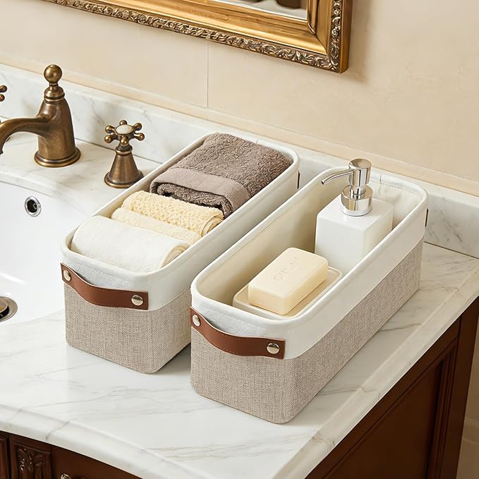 Bagnizer Small Fabric Storage Baskets, Decorative Basket - Image 4