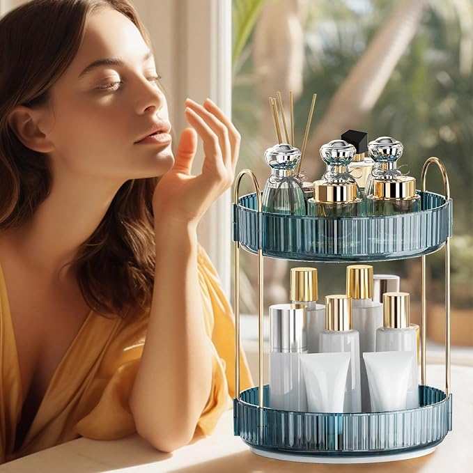 360° Rotating Makeup Organizer, Bathroom Organizers and Storage Holder Rack - Image 5