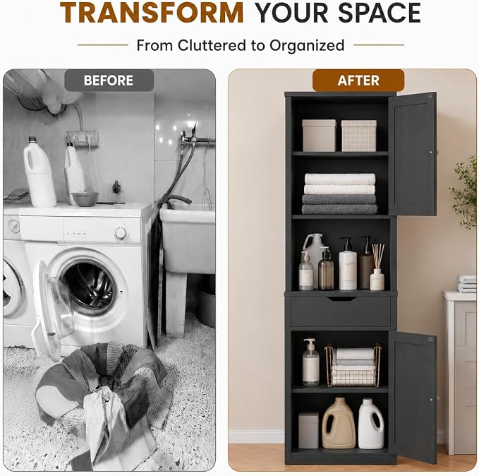 Walsunny Tall Bathroom Storage Cabinet - Image 5