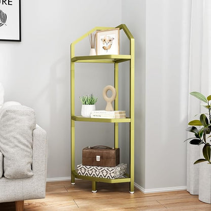 3-Tier Corner Shelf Stand, Bathroom Storage Rack Shelf, Plant Rack, Tempered - Image 6