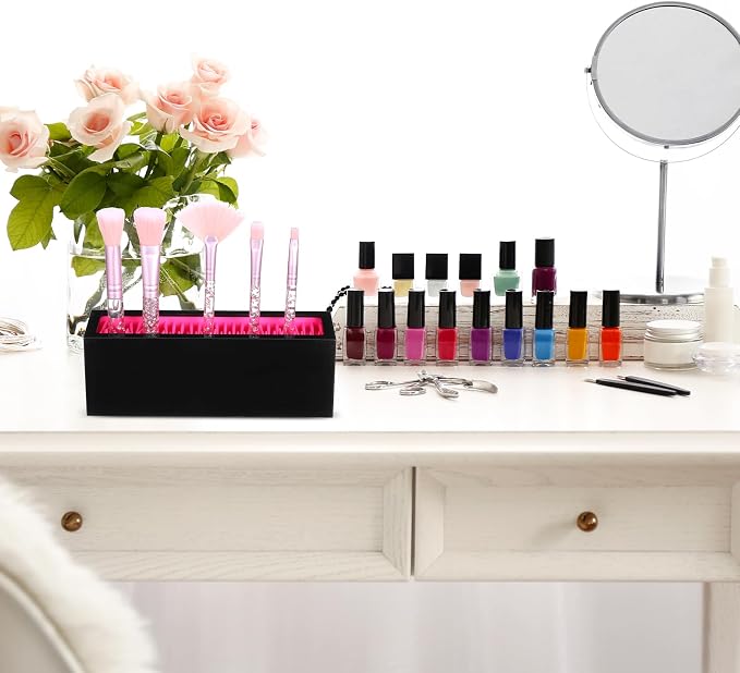 4 Pcs Makeup Brushes Holder Organizer, Silicone Vanity Air Drying Rack Display - Image 7