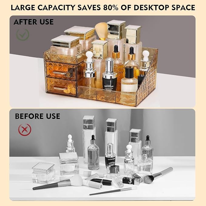 Clear Makeup Organizer for Vanity, Desk Makeup Caddy - Image 6