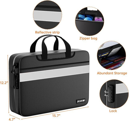 Accordion File Organizer with Lock, Fireproof Document Organizer Bag with - Image 3