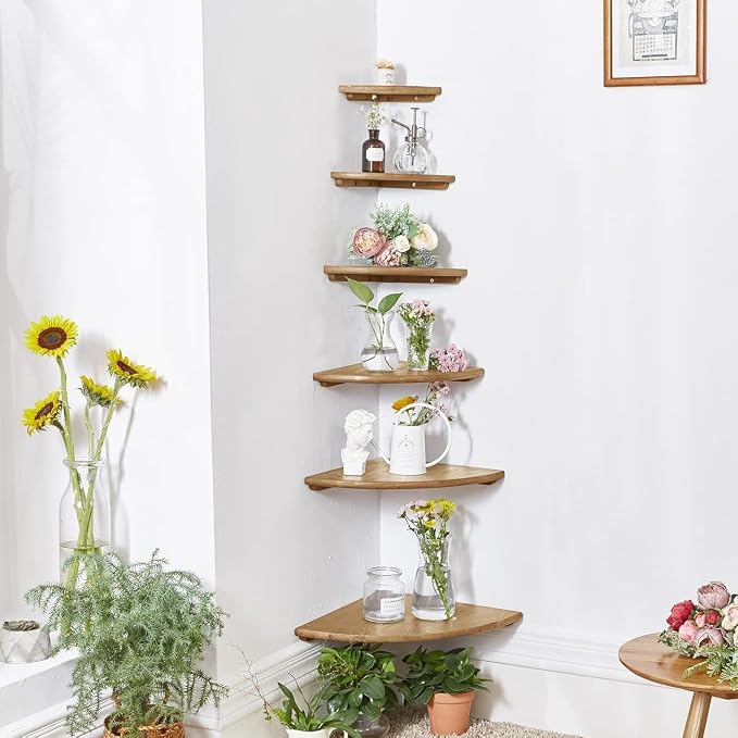 Corner Shelves, Floating Corner Shelf, Round End - Image 6