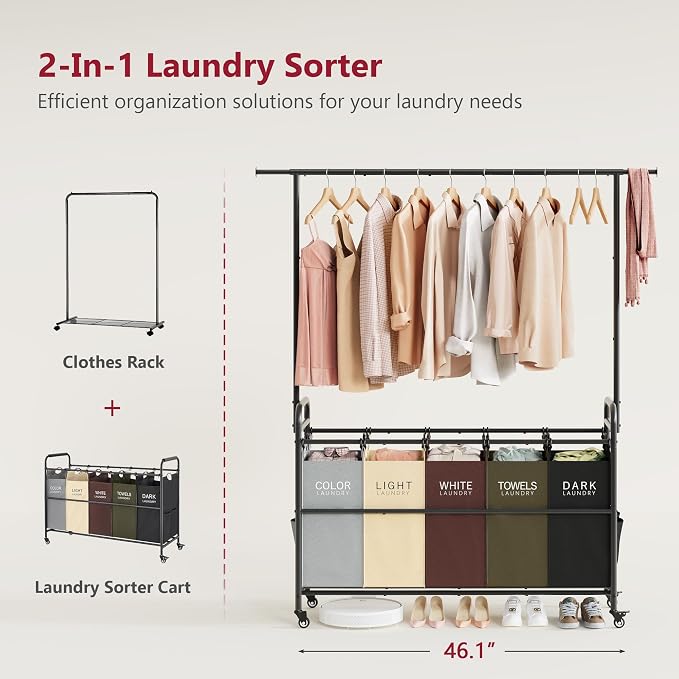 Tajsoon Laundry Sorter Cart - Image 3