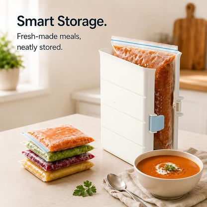 Freezer Food Block Maker, 6-Cup Freezer Bag Holder - Image 3