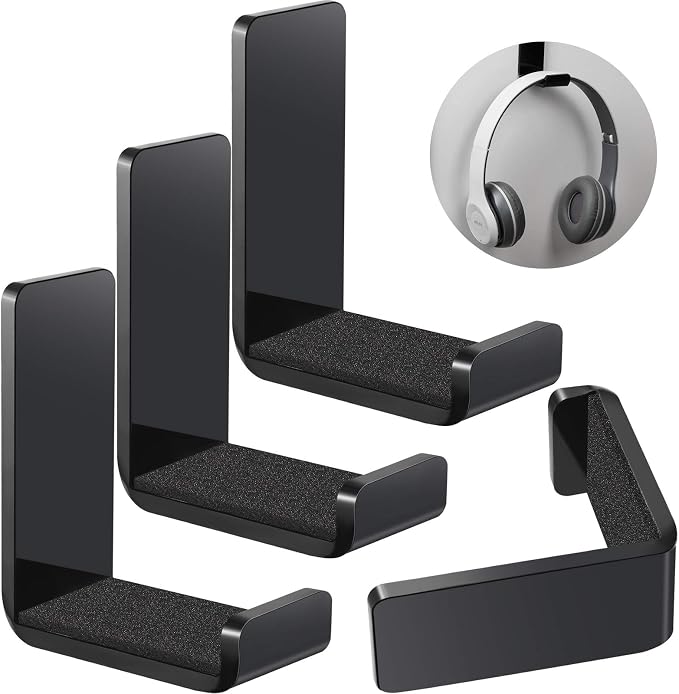 Weewooday 4 Pieces Headphone Hanger Headset Stand Holder Adhesive Wall Mount by Weewooday