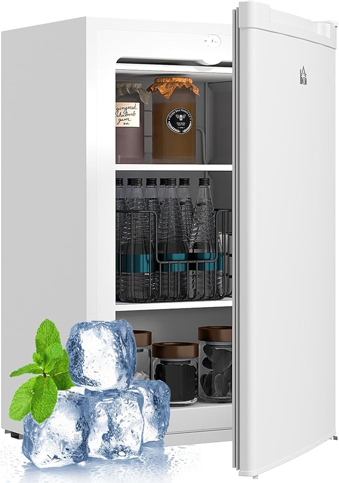 HOMCOM Mini Freezer Countertop, 3 Cu.Ft Compact Upright Freezer by HOMCOM