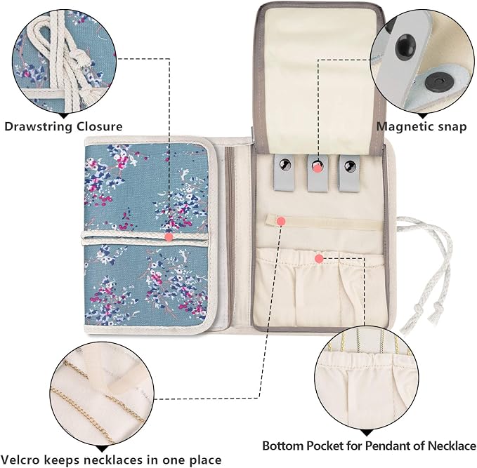 Teamoy Travel Jewelry Roll, Jewelry Storage Bag Organizer - Image 2