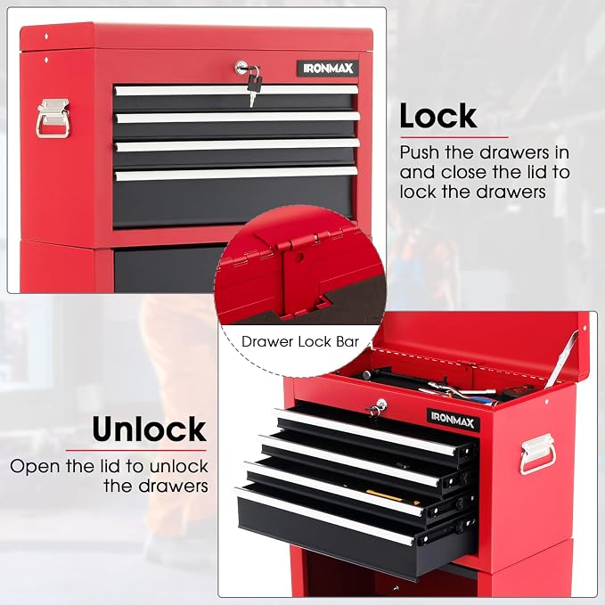 Goplus 6 Drawers Tool Chest, Rolling Metal Tool Box - Image 6