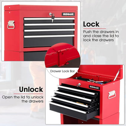 Goplus 6 Drawers Tool Chest, Rolling Metal Tool Box - Image 6