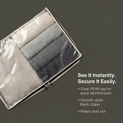Household Essentials 3364-1 Cotton Canvas Blanket Storage Bags | Natural - Image 7
