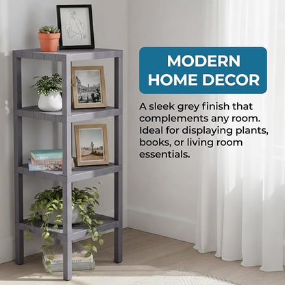 Honey-Can-Do 4-Tier Plastic Storage Shelf, Freestanding, closet or office - Image 6