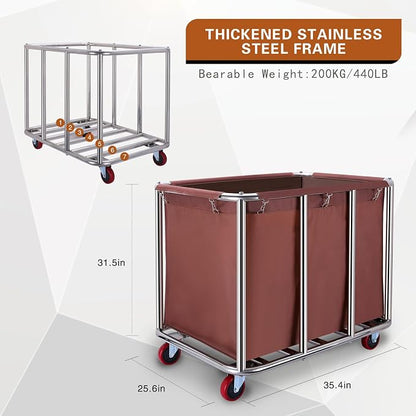 Commercial Laundry cart with Wheels, 400L Large Laundry Basket with Wheels - Image 2