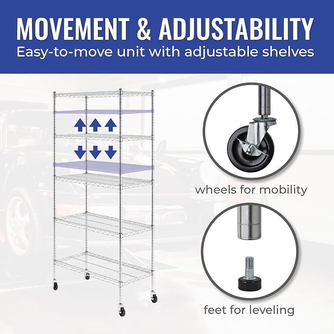SafeRacks - NSF Certified Storage Shelves, Heavy Duty Steel Wire Unit - Image 5