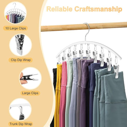 Legging Organizer for Closet, Metal Yoga Pants Hanger w/Rubber Coated 2 Pack - Image 8