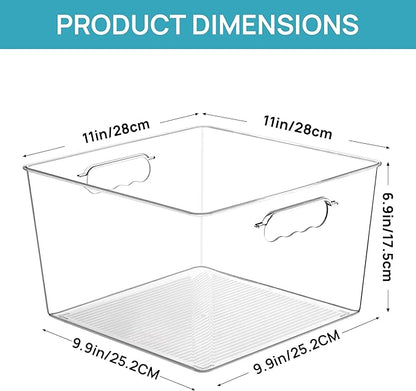 Vtopmart 10 Pack Extra Large Clear Plastic Storage Bins, 11x11 Cube Acrylic - Image 3