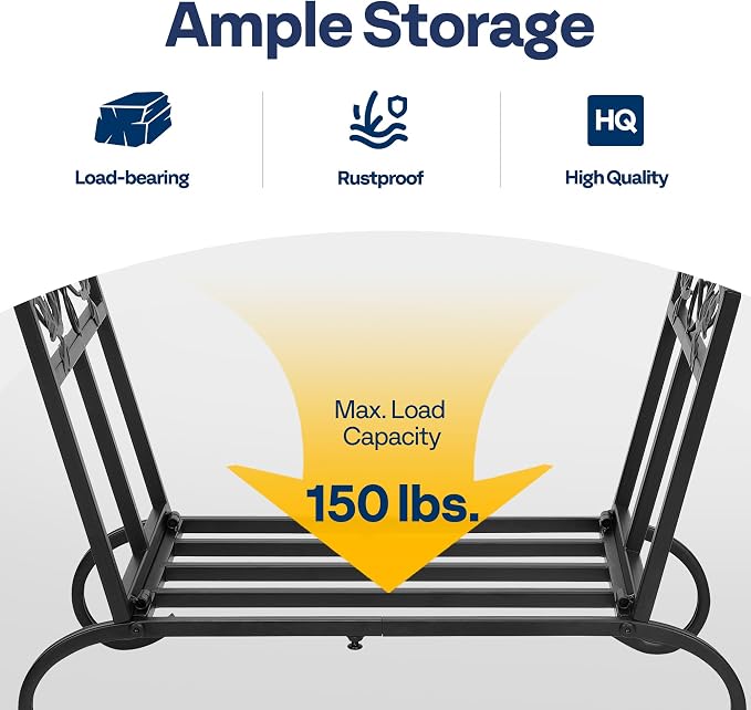 VIVOHOME 21.5 Inches Folding Firewood Storage Log Rack - Image 4