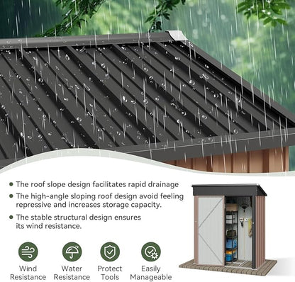 Aoxun 5’ x 2.9’ Shed Outdoor Storage Shed - Image 3