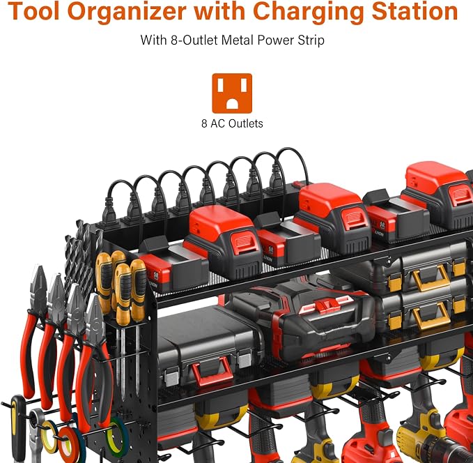 JUNNUJ Large Pegboard Power Tool Organizer - Image 2