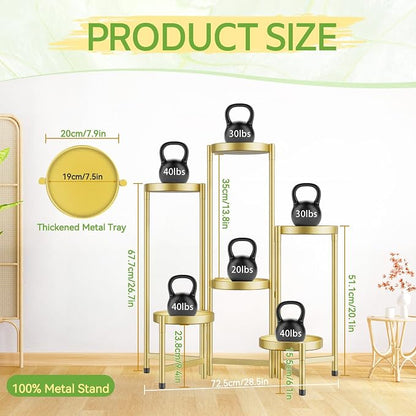 iDavosic.ly Plant Stand Indoor Outdoor, 6 Tier Corner Metal Flower Display - Image 3