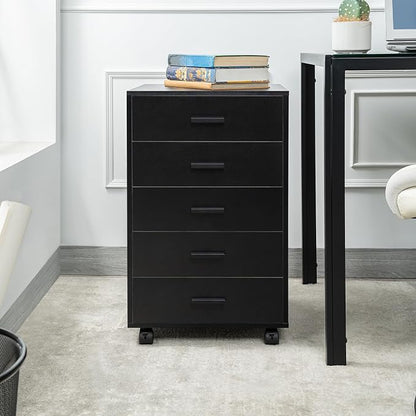 Naomi Home 5-Drawer Under Desk Rolling Storage Cart - Image 5