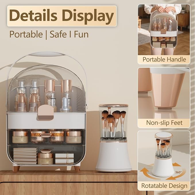 Makeup Organizer Countertop & Makeup Brush Holder - Image 4