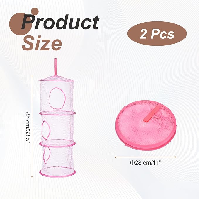 uxcell 2Pcs Mesh Hanging Storage Basket - Image 2