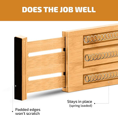 6 Pack Drawer Dividers 4 Inch High, 11”-17" Adjustable Bamboo Organizers Large - Image 8