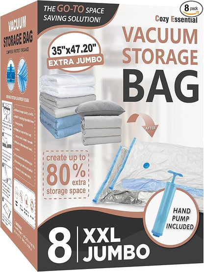 Cozy Essential Vacuum Storage Bags, 80% Compression Vacuum Seal Space Saver by CozyEssential