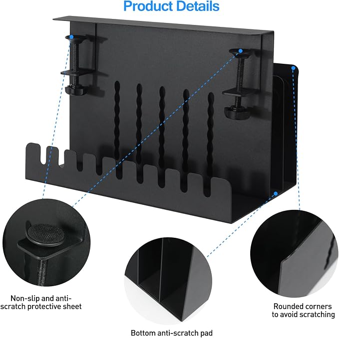 MAXECHO Desk Side Storage, Under Desk Laptop Mount, Table Side Hanging File - Image 4