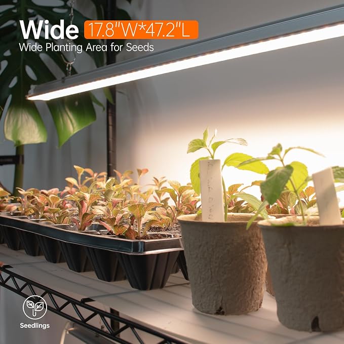 Bstrip Indoor Greenhouse with Grow Light, 5-Tier 47.2"x17.8"x71" Metal Plant - Image 7
