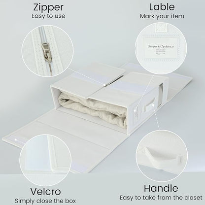 Simple&Opulence 4 Pack Bed Sheet Organizers and Storage, Linen Closet Organizers - Image 2