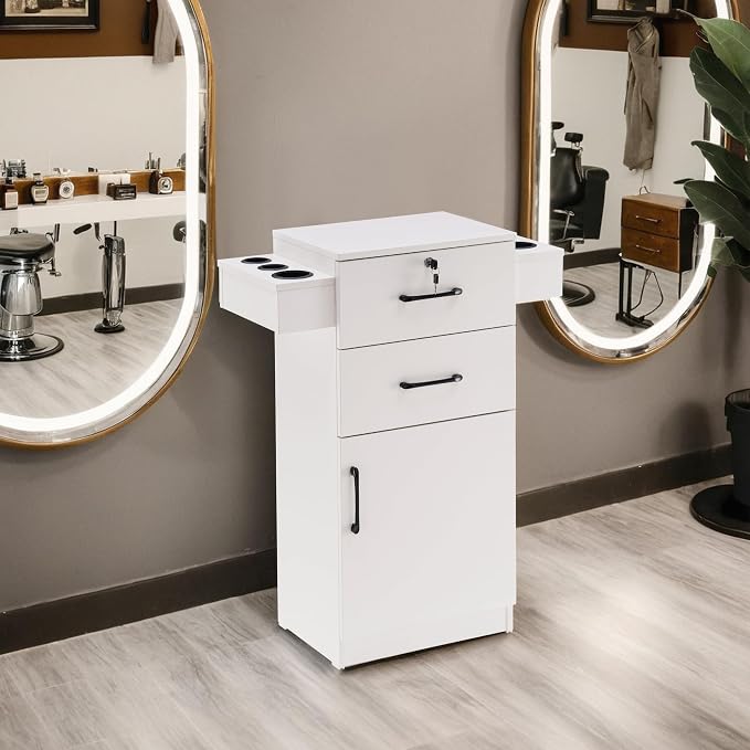 BarberPub 38"x18"x14" Locking Beauty Salon Storage Cabinet, Barber Styling - Image 2