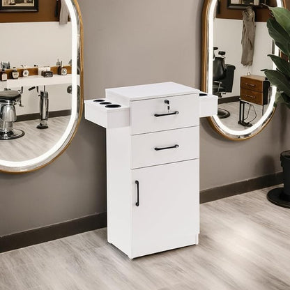 BarberPub 38"x18"x14" Locking Beauty Salon Storage Cabinet, Barber Styling - Image 2