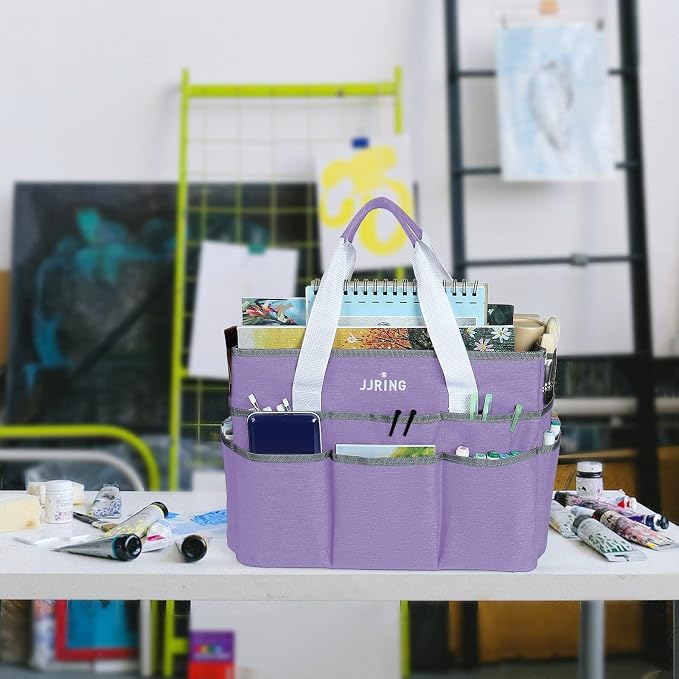 JJRING Craft Organizer Tote Bag, Large Art Storage Caddy - Image 7