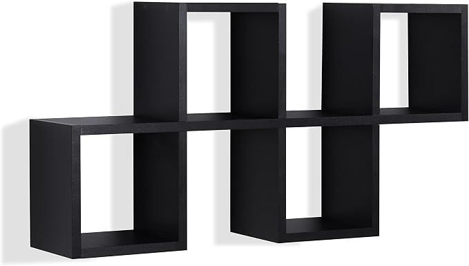 Danya B. Cubby Chessboard Wall Shelf – Black - Image 4