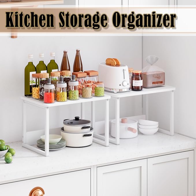 MARTY Countertop Organizer, 17.1"x12.4", Cabinet Organizer Microwave Stand | - Image 2